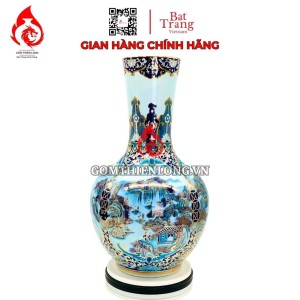 Bình Củ Tỏi Bát Tràng Vẽ Vàng Sơn Thủy 231188