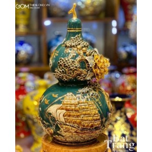 Bình Hồ Lô Đắp Nổi Vẽ Vàng Thuận Buồm Trường 263302