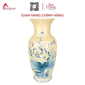 Lọ Hoa Bàn Thờ Men Rạn Vẽ Sen S230842