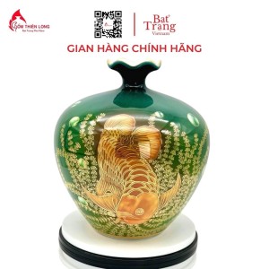 Bình Hút Lộc Kim Long Miệng Lượn Vẽ Vàng HLCA005