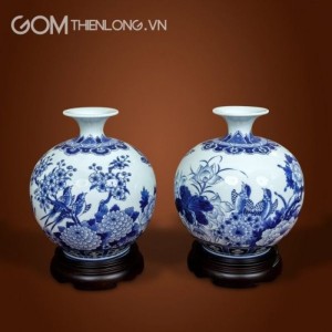 Bình Hút Lộc Thờ Men Lam Vẽ Sen 236688