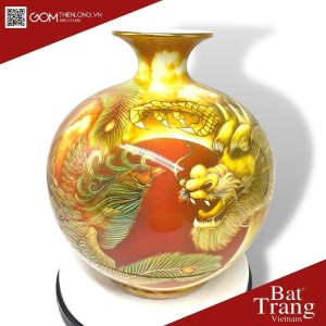 Bình Hút Lộc 3D Vẽ Vàng Long Phụng Xum Vầy