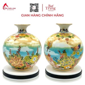 Bình Hút Lộc Chim Hoa Vẽ Vàng 3D HLCA020