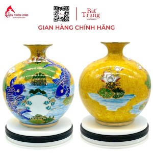 Bình Hút Lộc Lý Ngư Vọng Nguyệt Vẽ Vàng HLCA015