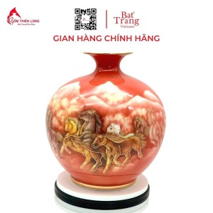 Bình Hút Lộc Mã Đáo Thành Công Vẽ Vàng 3D Nền Đỏ HLCA006