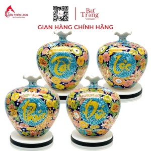 Bình Hút Lộc Phúc Đức Tài Lộc Vẽ Vàng Miệng Lượn HLCA016