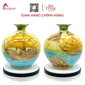 Bình Hút Lộc Thuận Buồm Xuôi Gió 3D Nền Vàng HLCA013