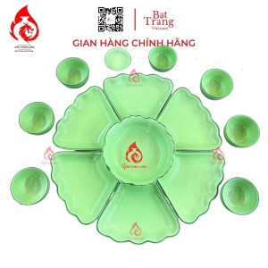 Bộ Bát Đĩa Hoa Mặt Trời Xanh Cốm 233110