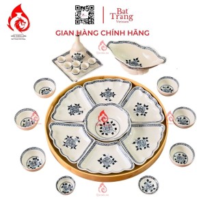 Bộ Bát Đĩa Hoa Mặt Trời Vẽ Hoa Cẩm Tú Cầu 230902