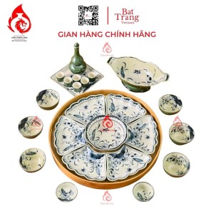 Bộ Bát Đĩa Hoa Mặt Trời Men Rêu Hoa Sen 230888