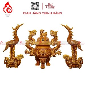 Bộ Đỉnh Hạc Chân Sứ Tam Sự Men Hoàng Thổ 230862