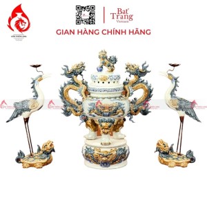 Bộ Đỉnh Hạc Tam Sự Men Rạn 230868