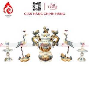 Bộ Đỉnh Hạc Ngũ Sự Men Rạn 230869