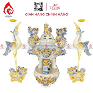 Bộ Đỉnh Hạc Tam Sự Men Rạn 230870