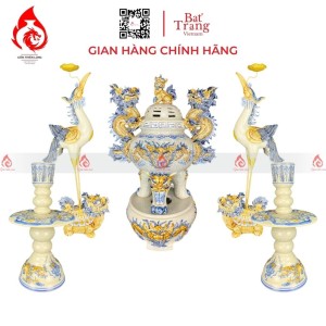 Bộ Đỉnh Hạc Ngũ Sự Men Rạn 230871