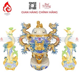 Bộ Đỉnh Hạc Chân Sứ Tam Sự Men Rạn 230872