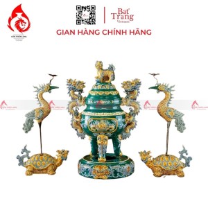 Bộ Đỉnh Hạc Tam Sự Men Xanh Lục Bảo 230856