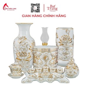 Bộ Đồ Thờ Bát Tràng Vẽ Vàng Hoàng Kim 250428