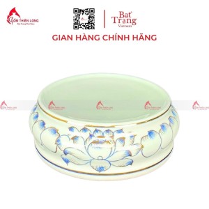 Đế Bát Hương Men Lam Vẽ Vàng S230816