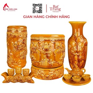 Bộ Đồ Thờ Bát Tràng Men Ánh Vàng Hoàng Thổ 236983