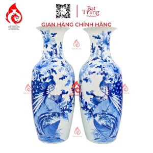 Lộc Bình Bát Tràng Men Lam Công Hoa Phú Quý 230947