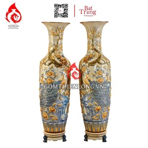 Lộc Bình Bát Tràng Men Rạn Công Hoa Phú Quý 230102