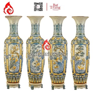 Lộc Bình Bát Tràng Men Rạn Tứ Cảnh 230100