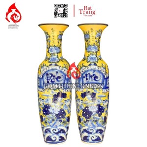 Lộc Bình Bát Tràng Phúc Đức Màu Vàng 230112