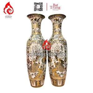 Lộc Bình Bát Tràng Vẽ Vàng Tứ Cảnh 230110