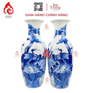 Lộc Bình Bát Tràng Men Lam Tùng Hạc Diên Niên 230954