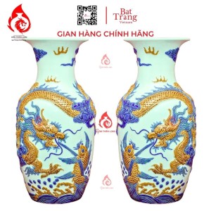 Lộc Bình Men Ngọc Đắp Nổi Long Cuốn Thủy 236518
