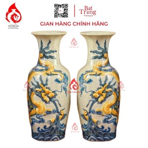 Lộc Bình Men Rạn Đắp Nổi Long Cuốn Thủy 236639