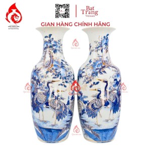 Lộc Bình Men Lam Vẽ Vàng Phú Quý Trường Thọ 236101
