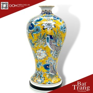 Mai Bình Tài Lộc Niên Niên Hữu Dư Vẽ Vàng Nền Vàng