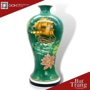 Mai Bình Tài Lộc 3D Vẽ Vàng Thuận Buồm Xuôi Gió Sen