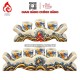 Bộ Kỷ Chén Thờ Men Rạn Đắp Nổi Mặt Nguyệt Dáng Ngai 231038