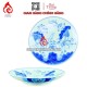 Mâm Bồng Sứ Bát Tràng Men Xanh Lam Vẽ Hoa Sen 230876