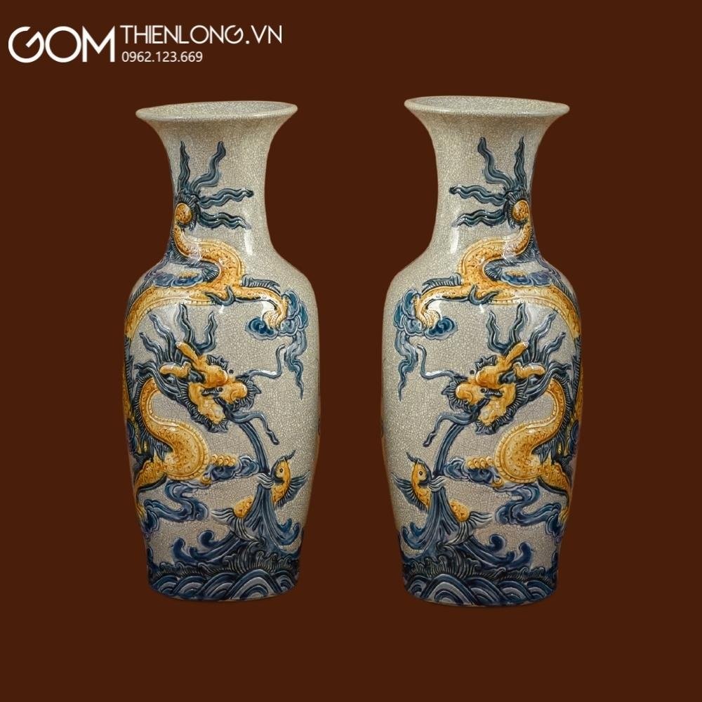 Bộ Đồ Thờ Bát Tràng Men Rạn Đắp Nổi 236996