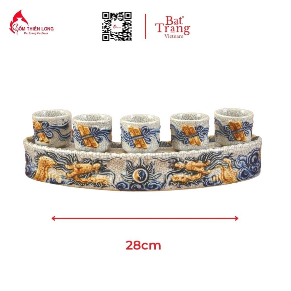 Bộ Đồ Thờ Bát Tràng Men Rạn Đắp Nổi 236996