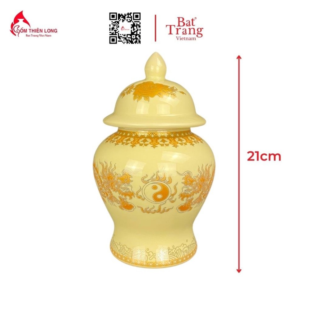 Bộ Đồ Thờ Bát Tràng Màu Vàng Vẽ Ánh Kim 236997