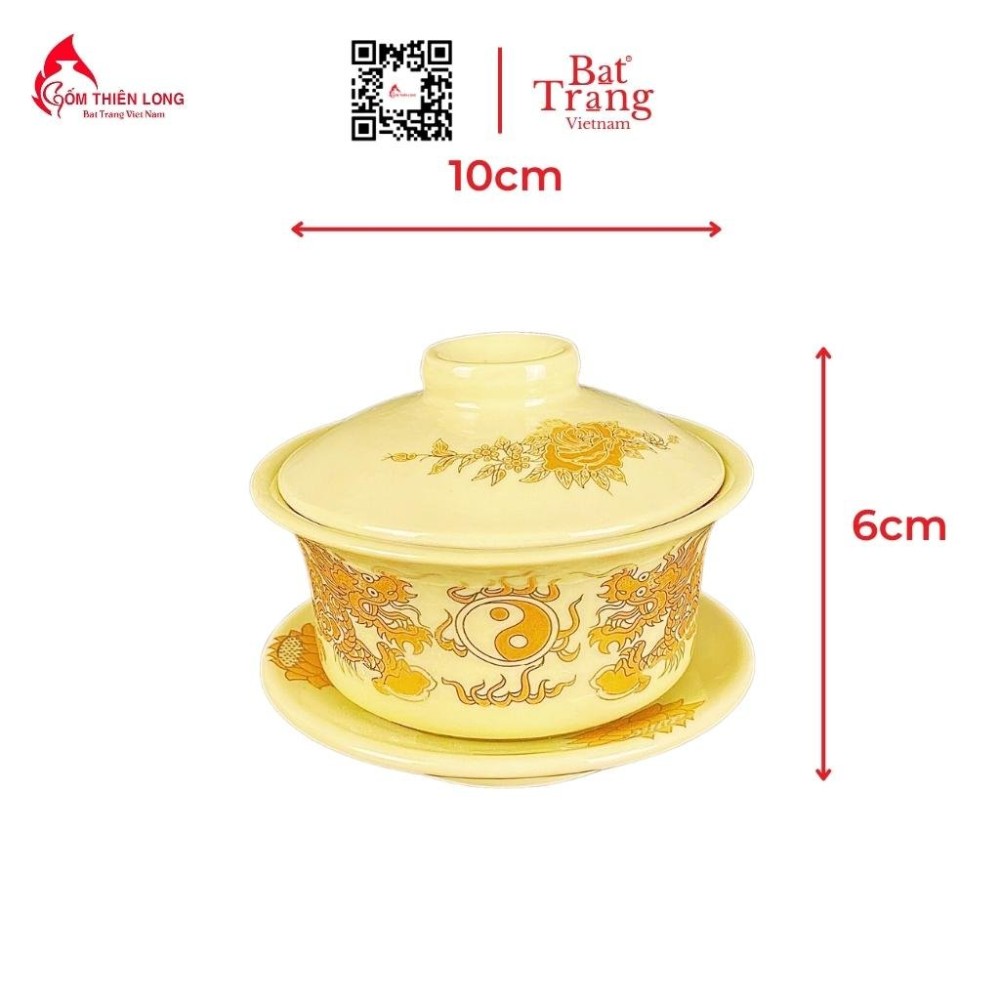 Bộ Đồ Thờ Bát Tràng Màu Vàng Vẽ Ánh Kim 236997