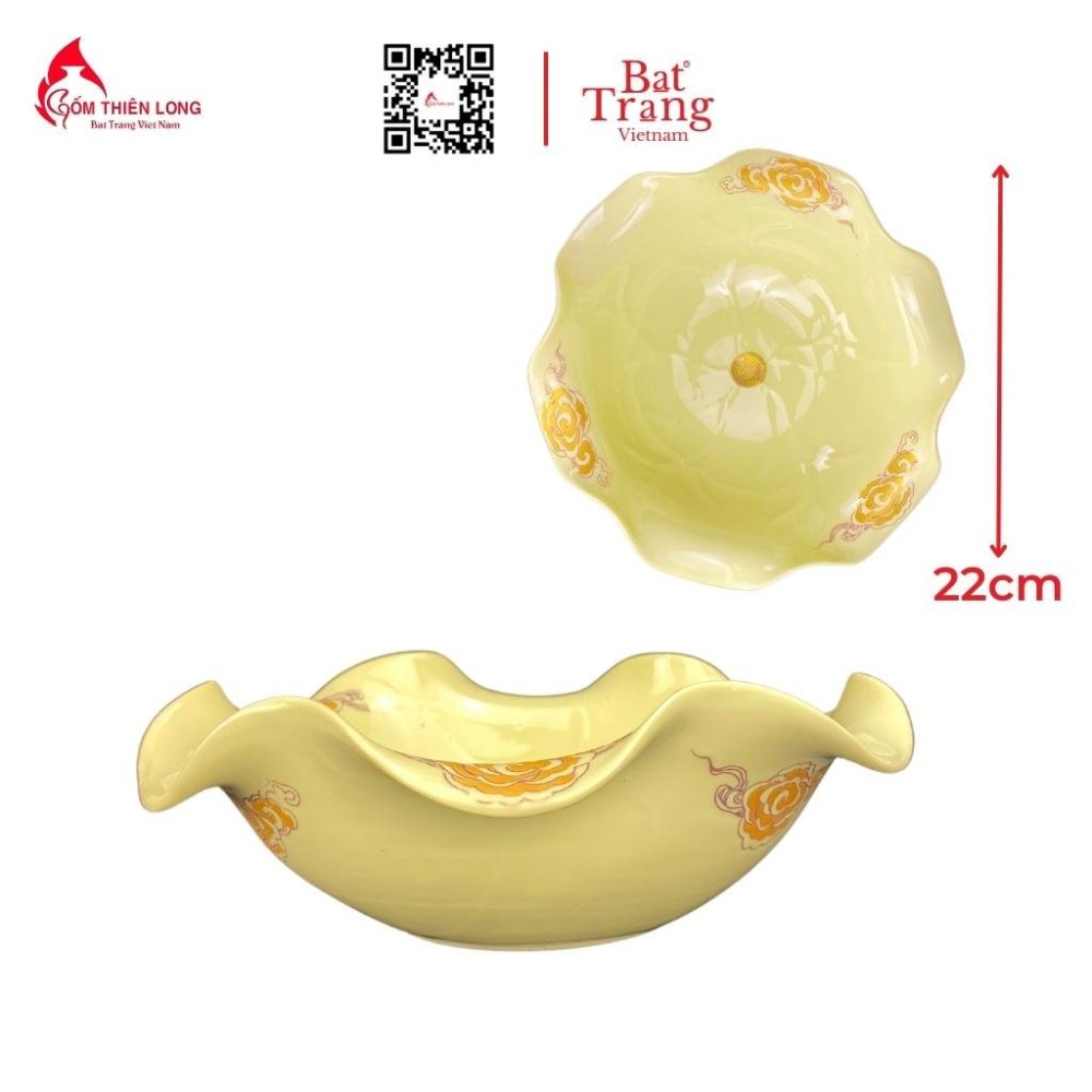 Bộ Đồ Thờ Bát Tràng Màu Vàng Vẽ Ánh Kim 236997