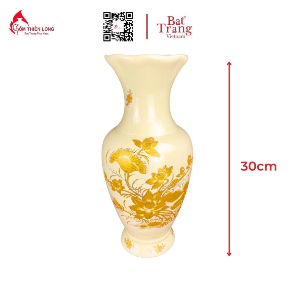 Bộ Đồ Thờ Bát Tràng Màu Vàng Vẽ Ánh Kim 236997