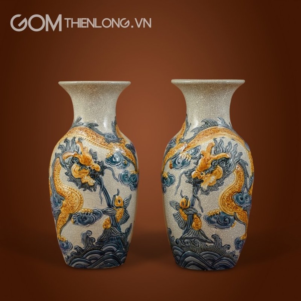 Bộ Đồ Thờ Bát Tràng Men Rạn Đắp Nổi 236996