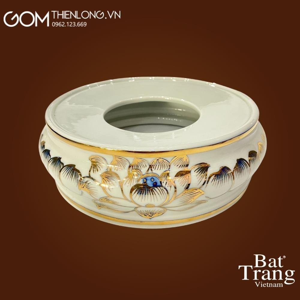 Bộ Đồ Thờ Bát Tràng Vẽ Vàng 24k Men Lam 236999