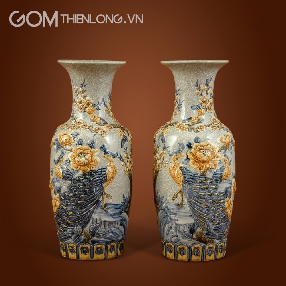 Bộ Đồ Thờ Bát Tràng Men Rạn Đắp Nổi 236996