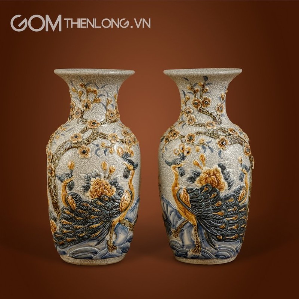 Bộ Đồ Thờ Bát Tràng Men Rạn Đắp Nổi 236996