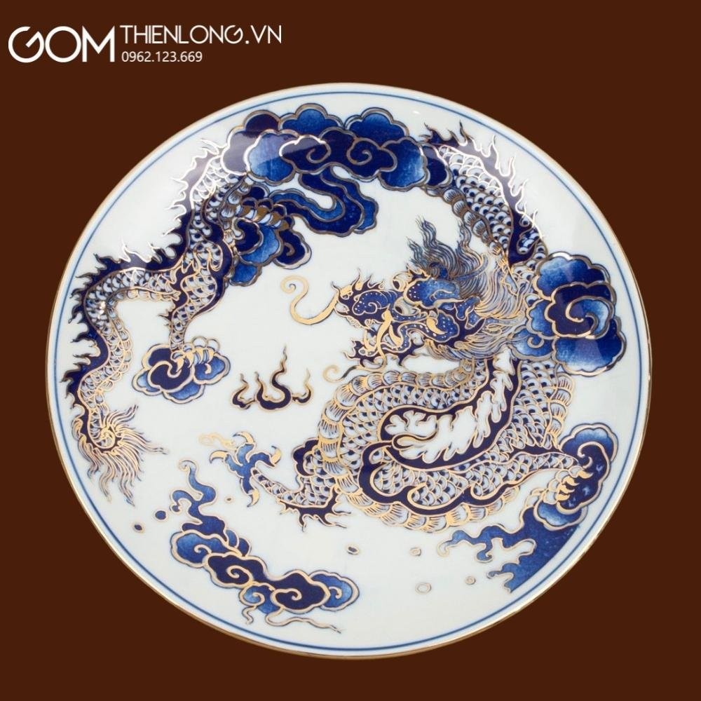 Bộ Đồ Thờ Bát Tràng Vẽ Vàng 24k Men Lam 236999