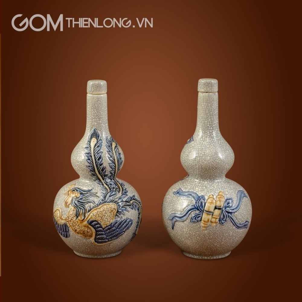 Bộ Đồ Thờ Bát Tràng Men Rạn Đắp Nổi 236996