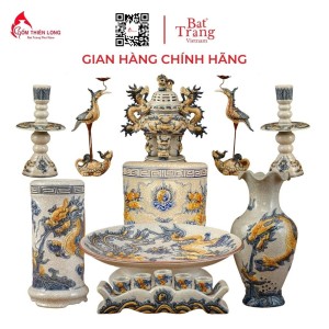 Bộ Đồ Thờ Bát Tràng Men Rạn Đắp Nổi 236996